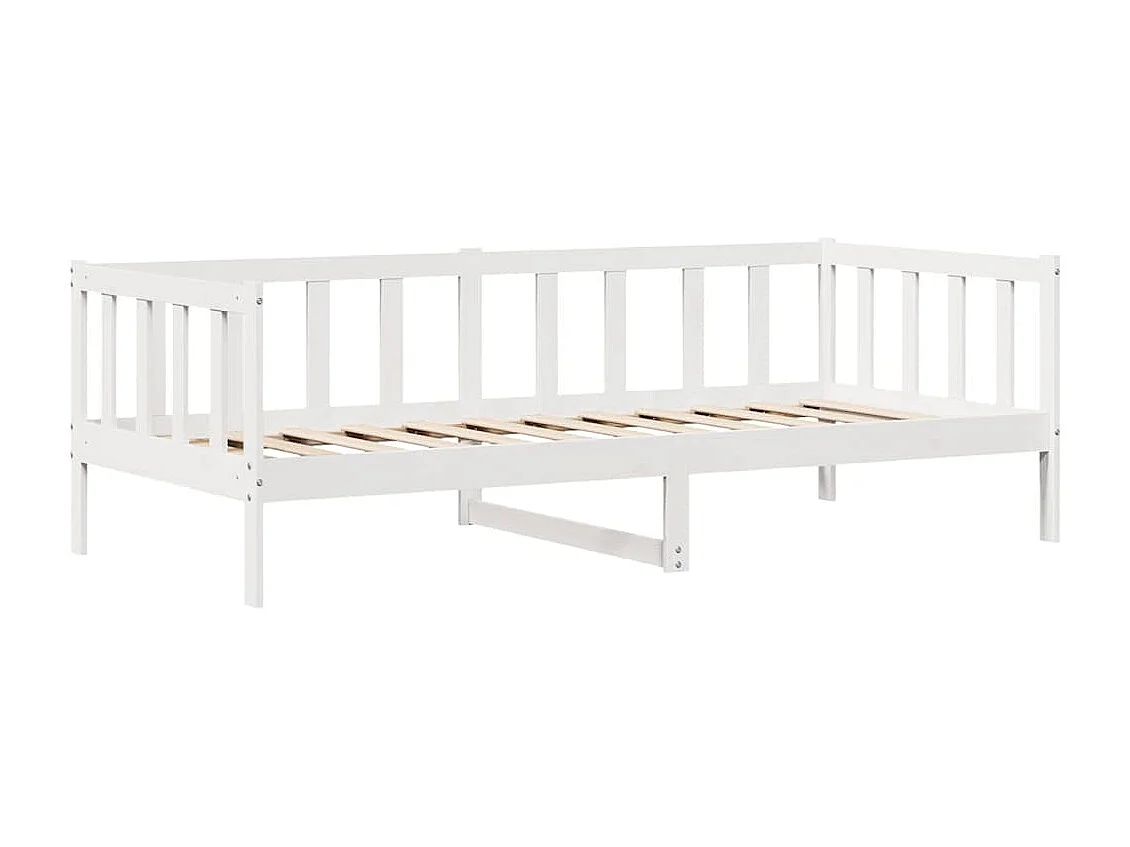 Lit de jour et tiroirs sans matelas blanc 90x190 cm bois massif