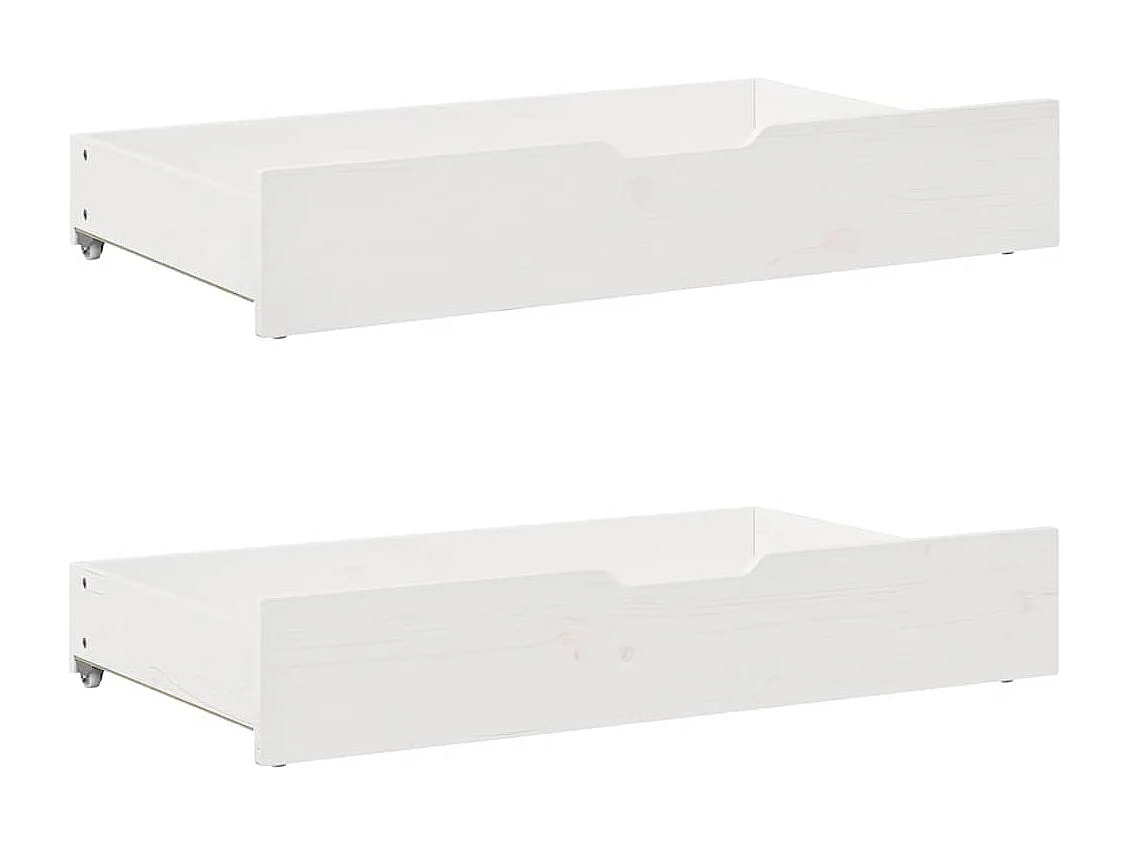 Lit de jour et tiroirs sans matelas blanc 90x190 cm bois massif