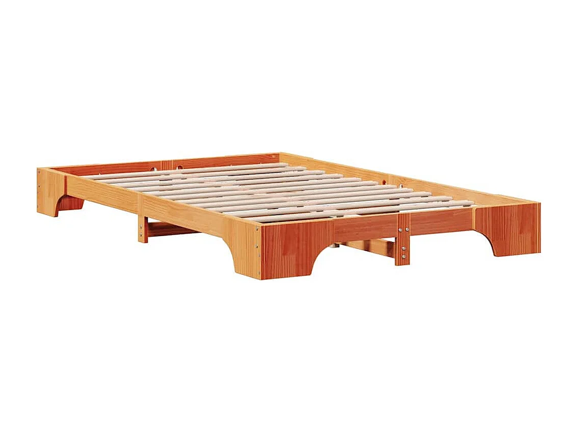 Bettrahmen Wachsbraun 120 x 200 cm Massives Kiefernholz