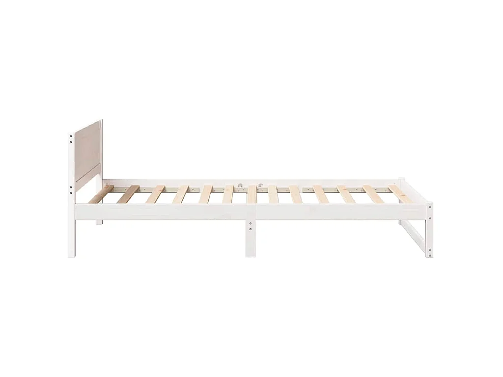 Cadre de lit avec tête de lit Blanc 75 x 190 cm Pin massif