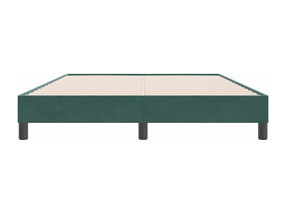 Bettgestell ohne Matratze Dunkelgrün 160x220 cm Samt