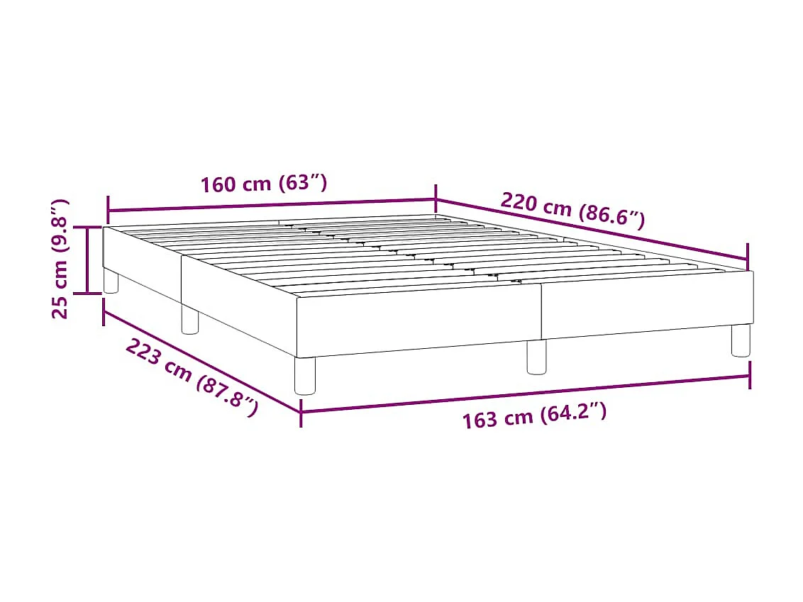Bedframe zonder matras 160x220 cm fluweel donkergroen