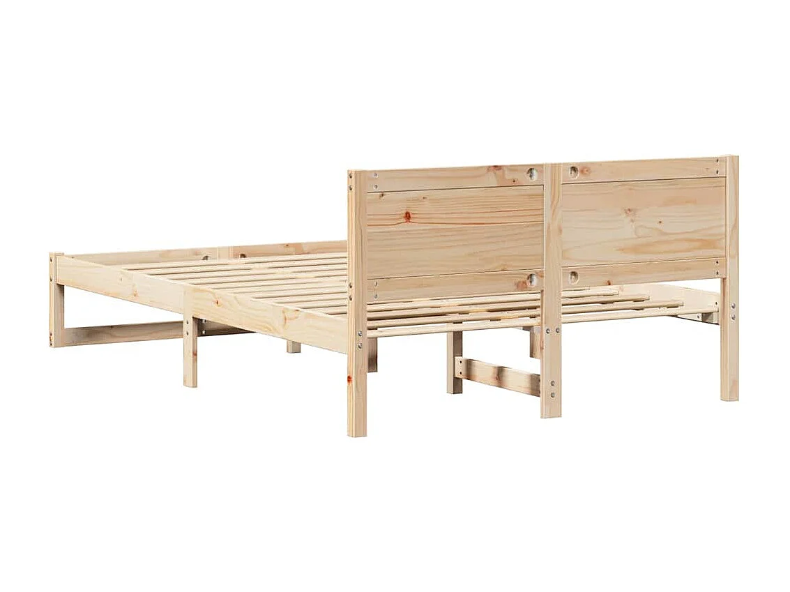 Cadre de lit avec tête de lit Naturel 135 x 190 cm Pin massif