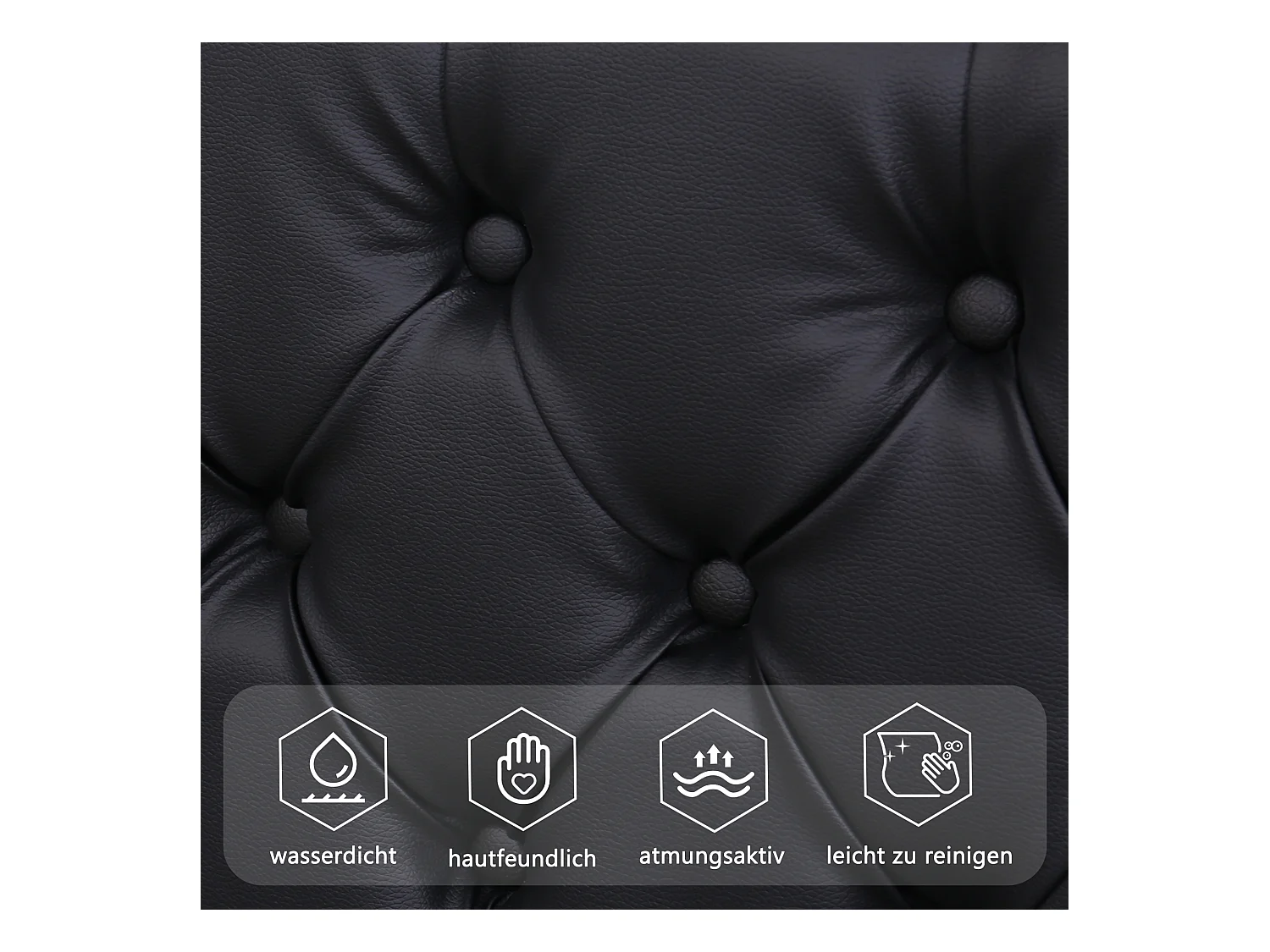 Lit 180x200 cm PU nero fonctionnel con sommier, coffre de rangement et LED multicolore