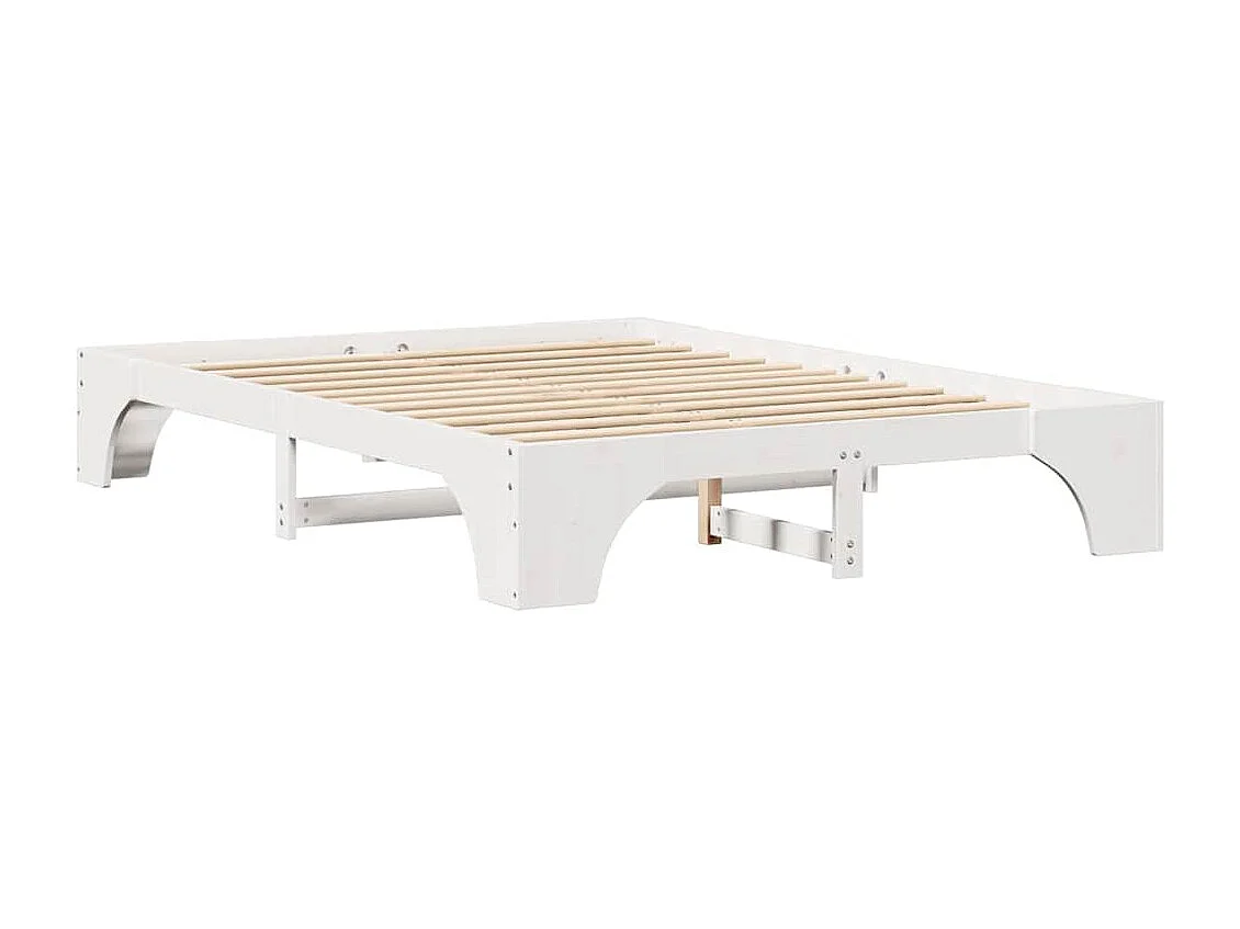 Cadre de lit Blanc 160 x 200 cm Pin massif
