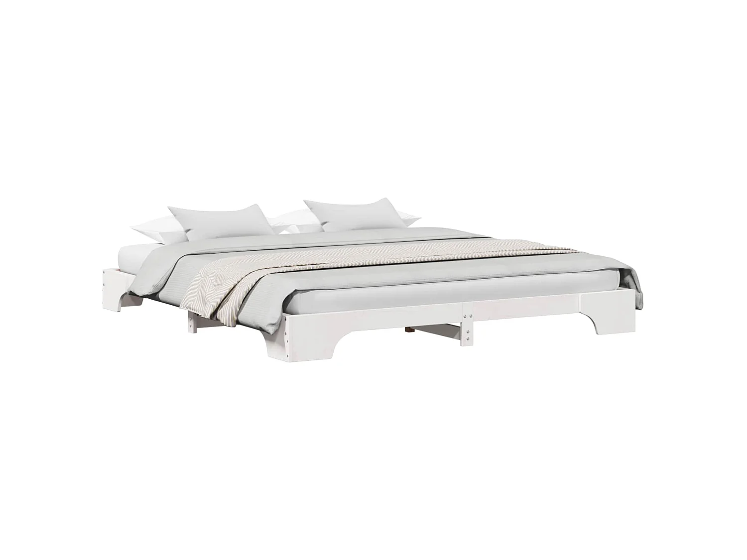 Cadre de lit Blanc 180 x 200 cm Pin massif