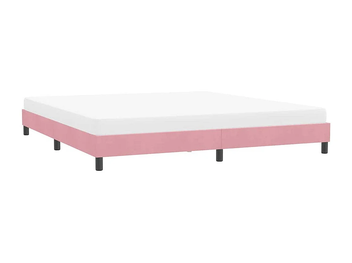 Cadre de lit sans matelas rose 180x220 cm velours