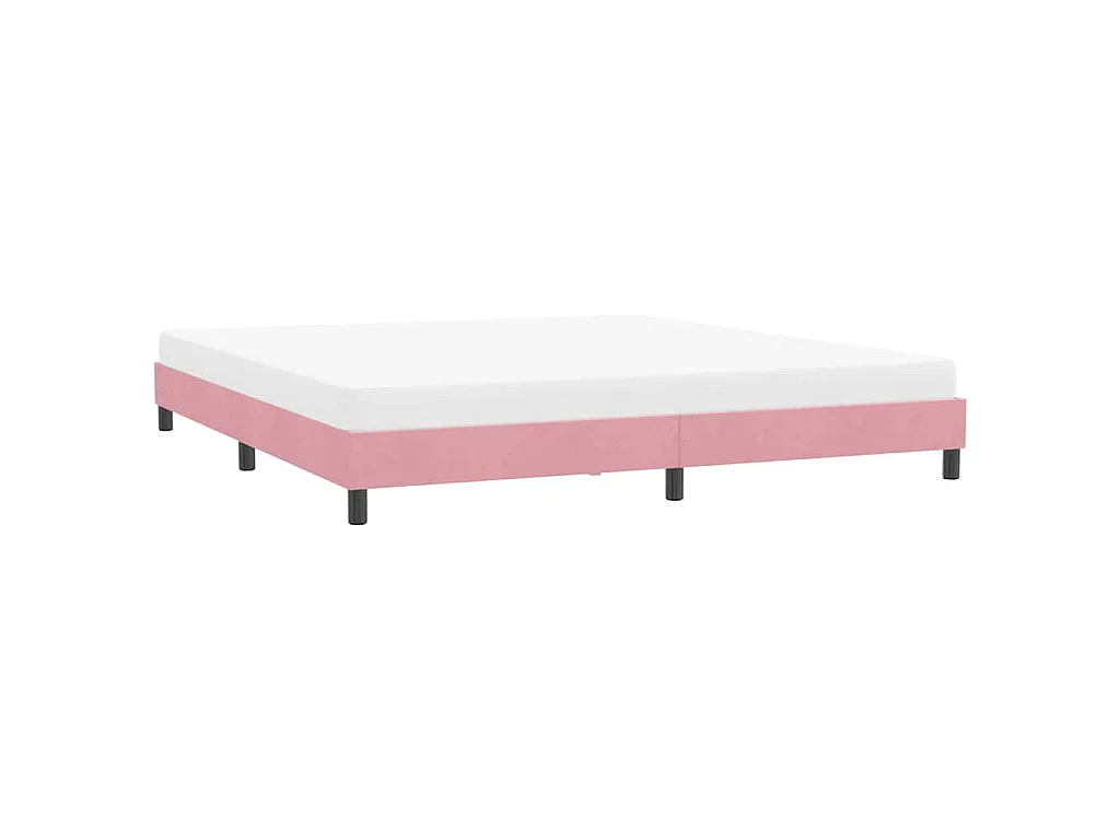Cadre de lit sans matelas rose 180x220 cm velours