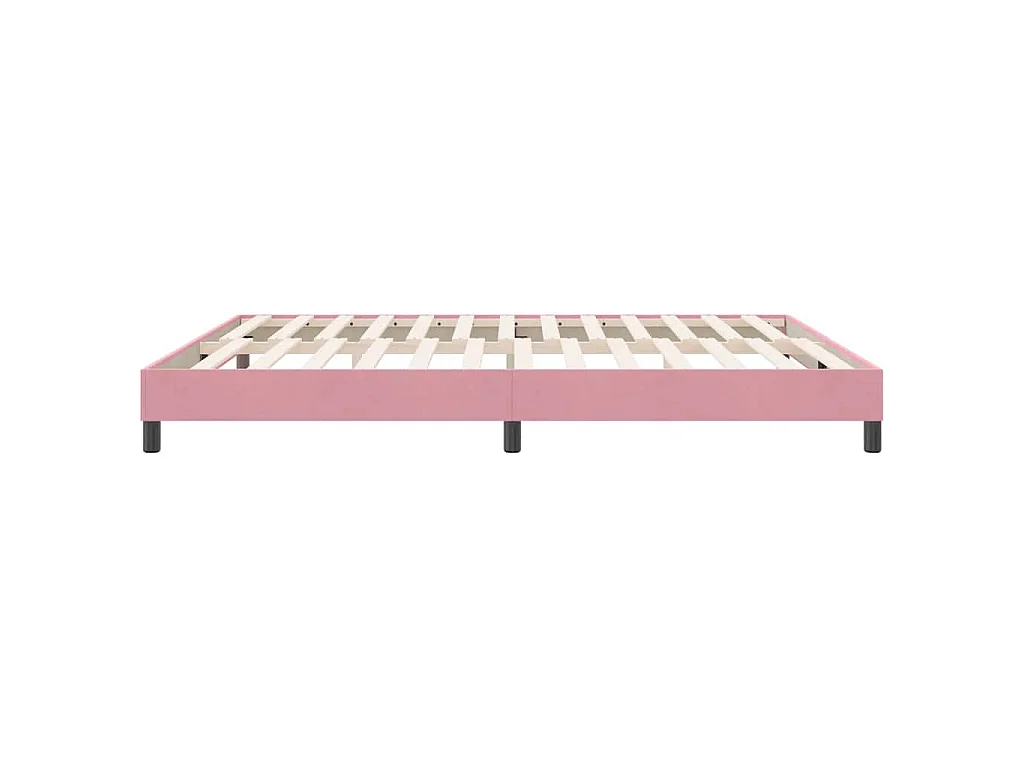 Cadre de lit sans matelas rose 180x220 cm velours