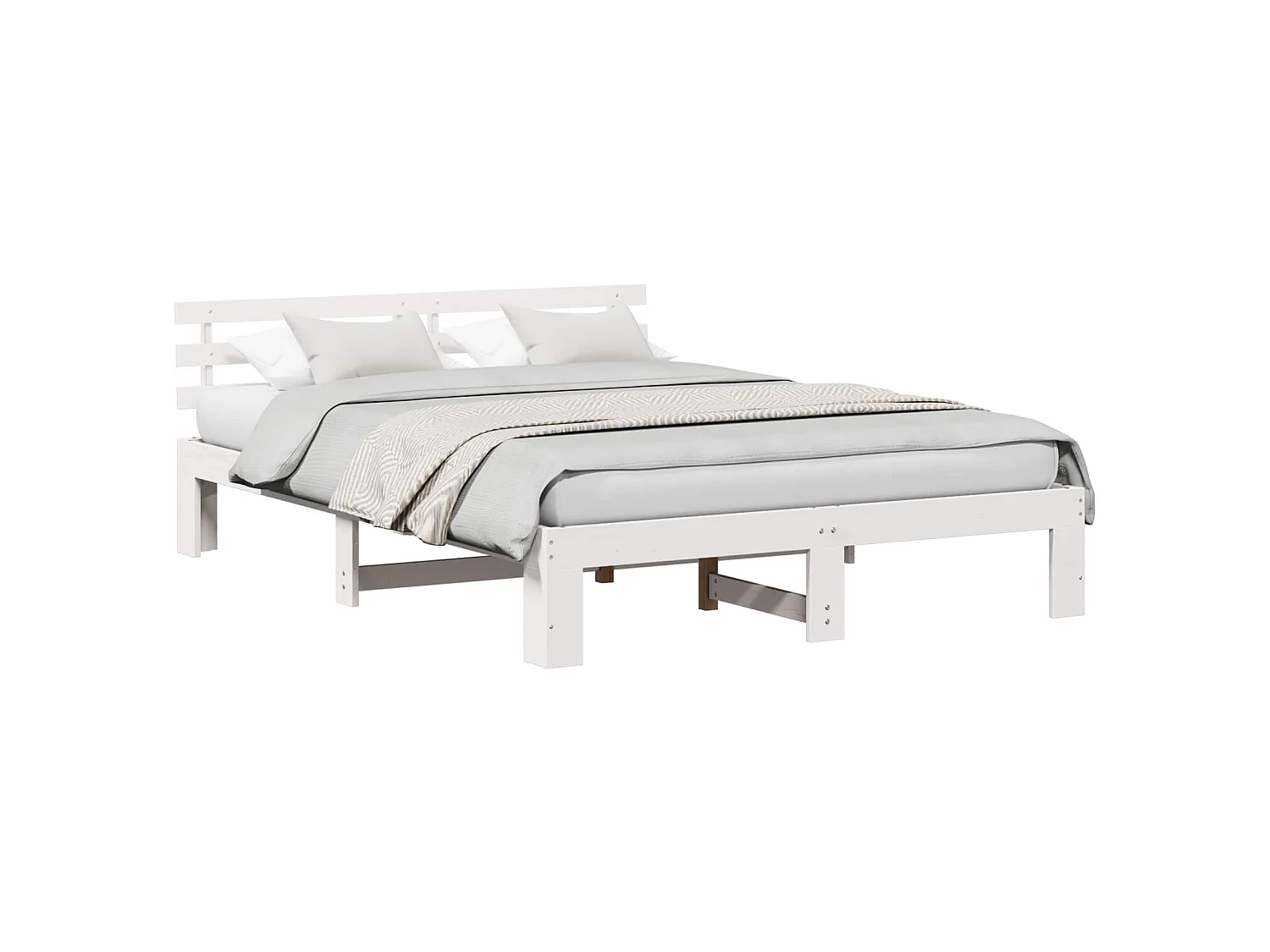 Estrutura da Cama com cabeceira Branco 160 x 200 cm