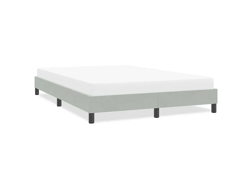 Cadre de lit sans matelas gris clair 160x220 cm velours