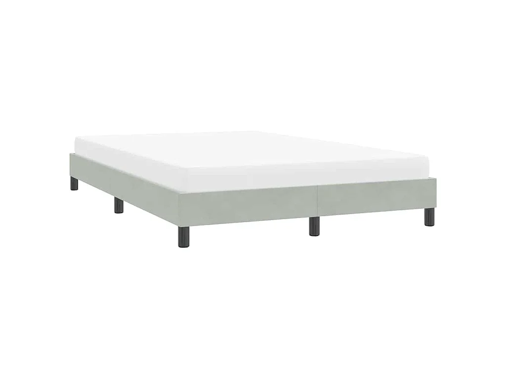Cadre de lit sans matelas gris clair 160x220 cm velours