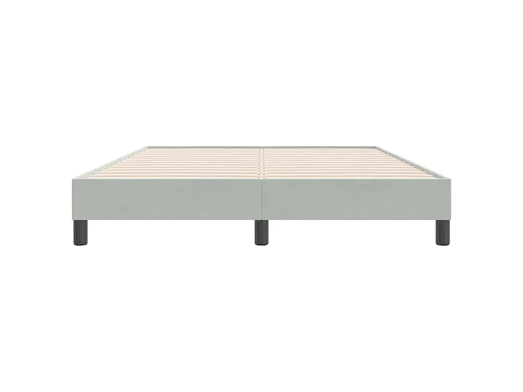 Cadre de lit sans matelas gris clair 160x220 cm velours