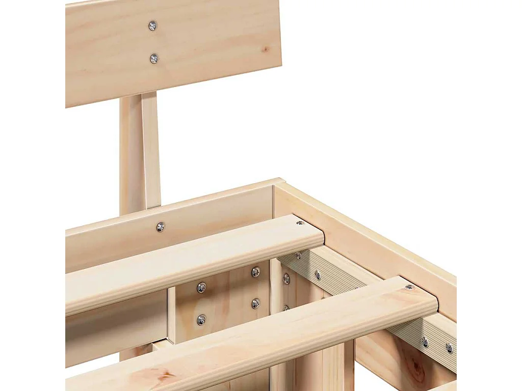 Bedframe met hoofdeinde Naturel 80 x 200 cm Massief grenenhout