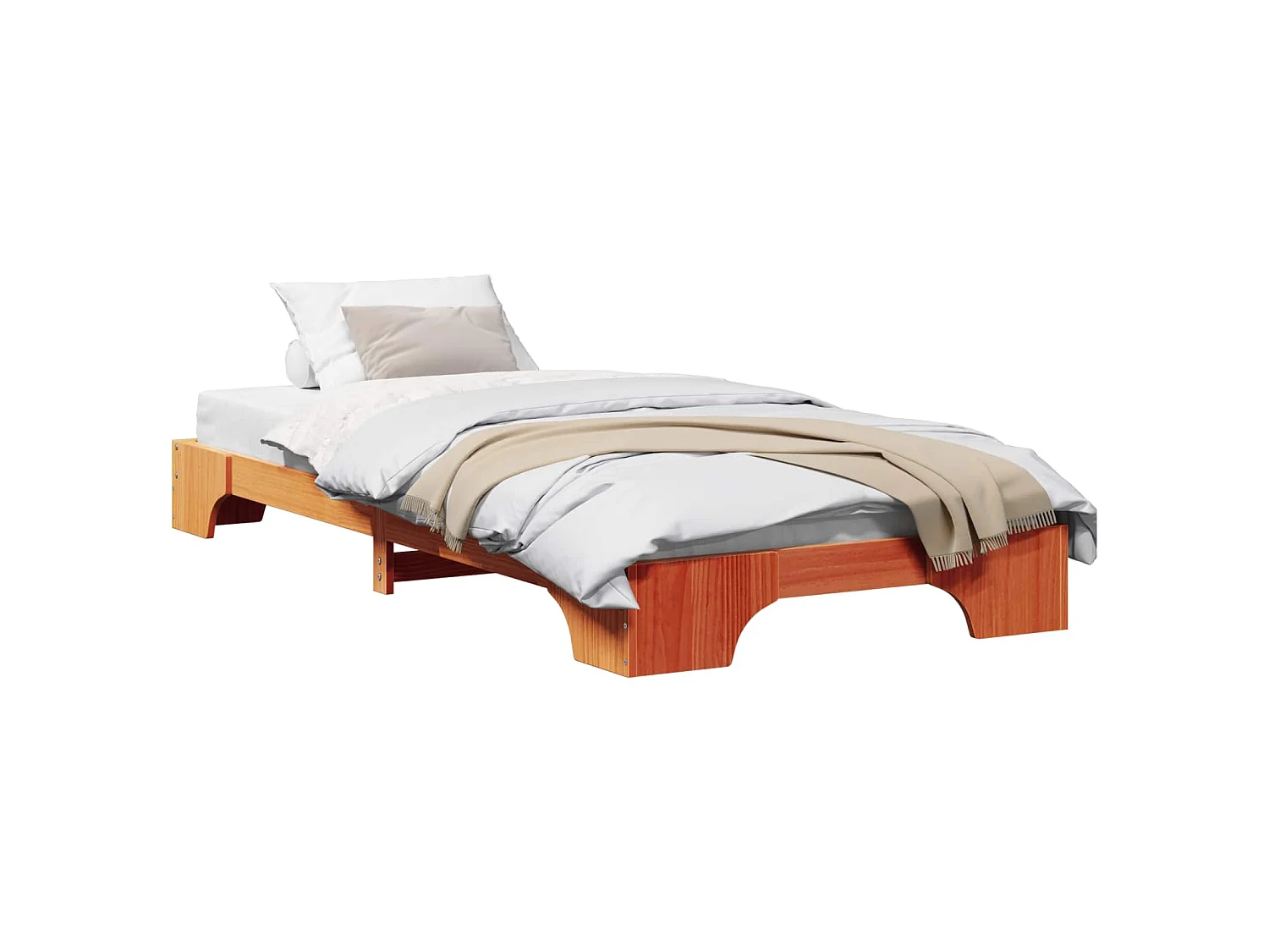 Cadre de lit Brun cire 75 x 190 cm Pin massif