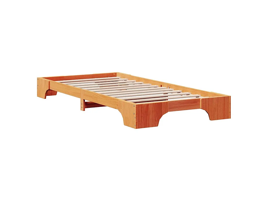 Cadre de lit Brun cire 75 x 190 cm Pin massif