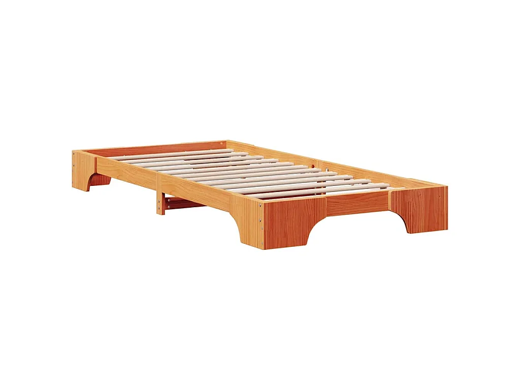 Cadre de lit Brun cire 75 x 190 cm Pin massif