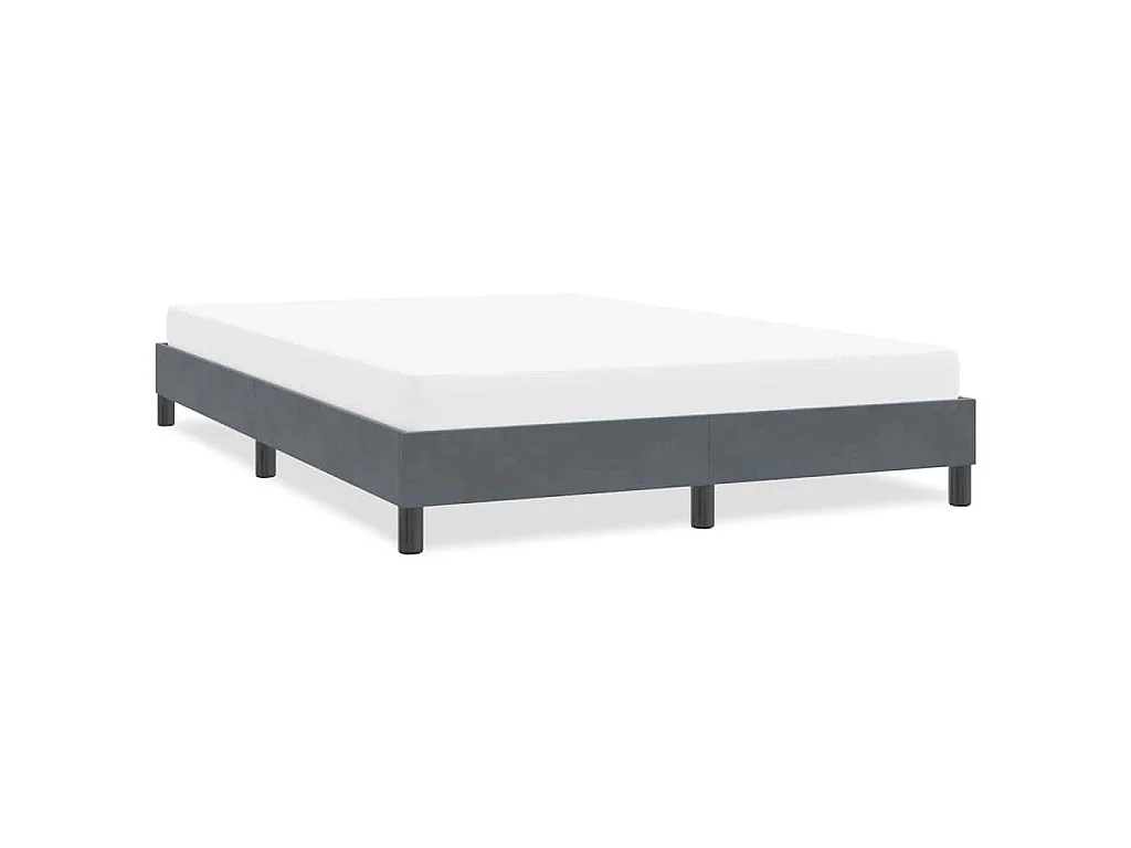 Cadre de lit sans matelas gris foncé 140x220 cm velours