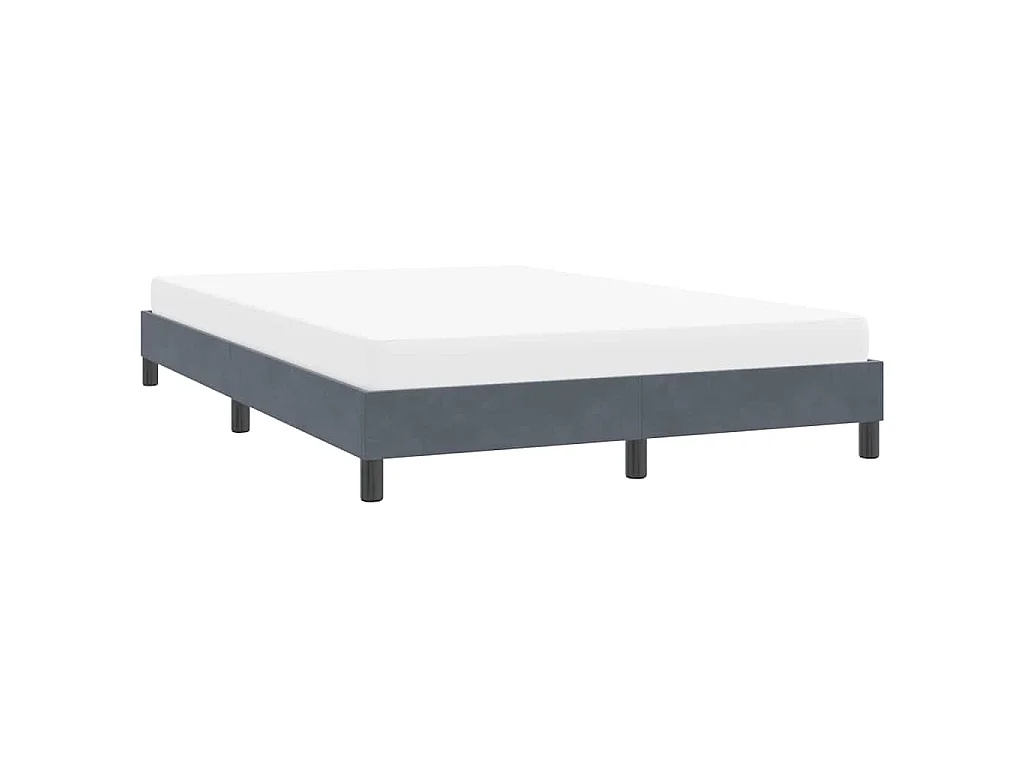 Cadre de lit sans matelas gris foncé 140x220 cm velours