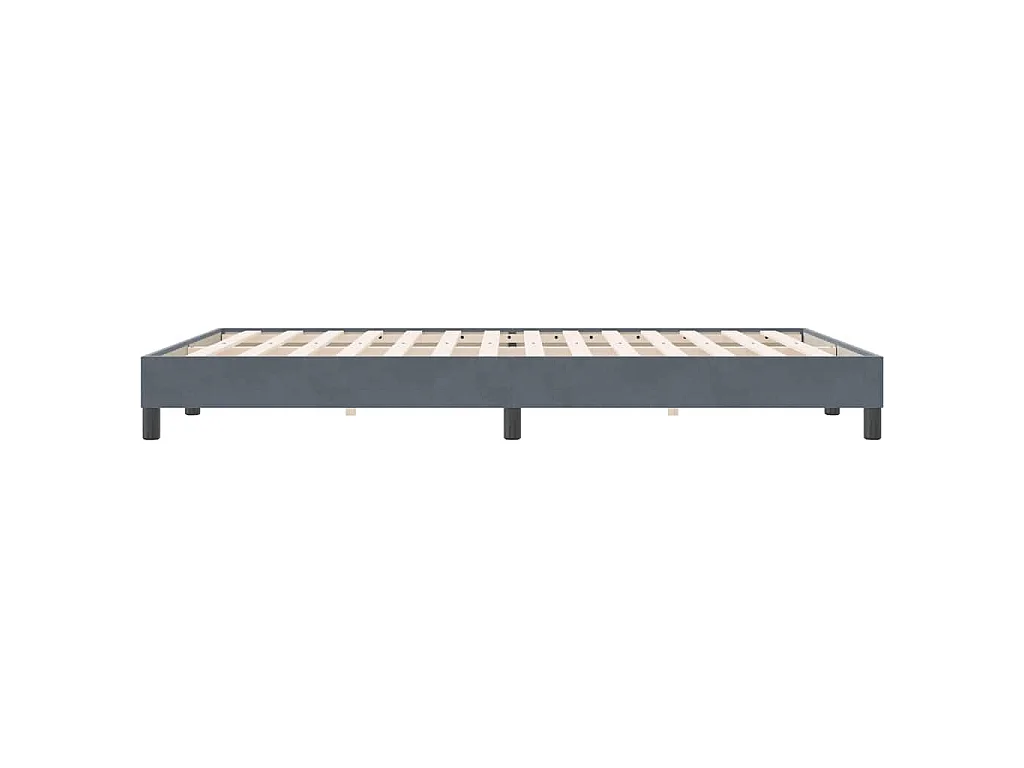 Cadre de lit sans matelas gris foncé 140x220 cm velours