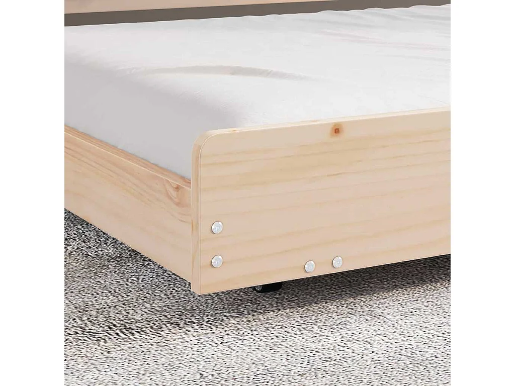 Bettrahmen Natur 75 x 190 cm Massives Kiefernholz