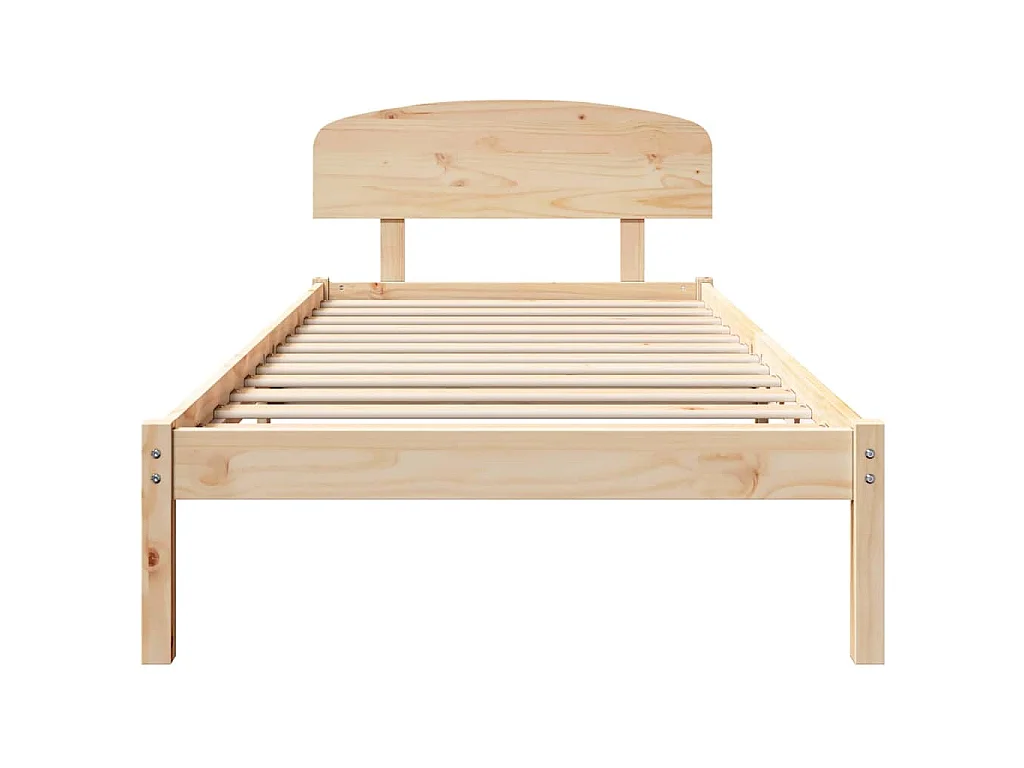 Bedframe met hoofdeinde Naturel 90 x 200 cm Massief grenenhout
