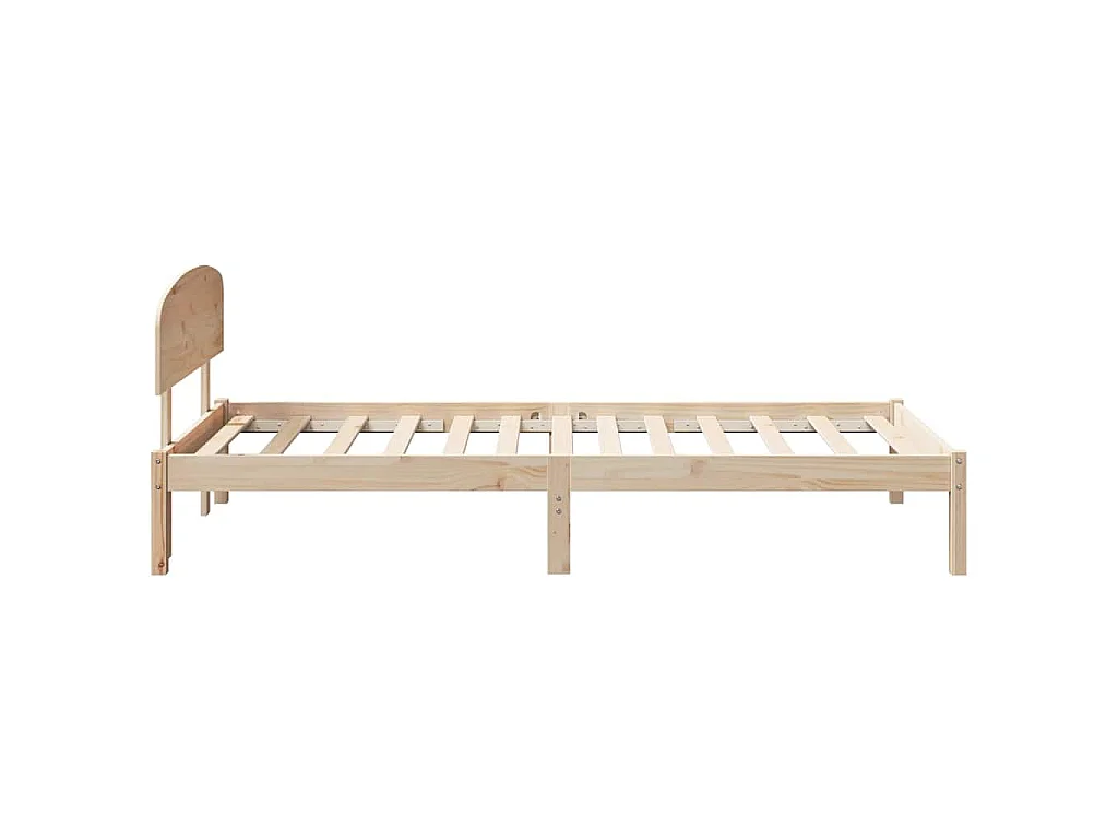 Bedframe met hoofdeinde Naturel 90 x 200 cm Massief grenenhout