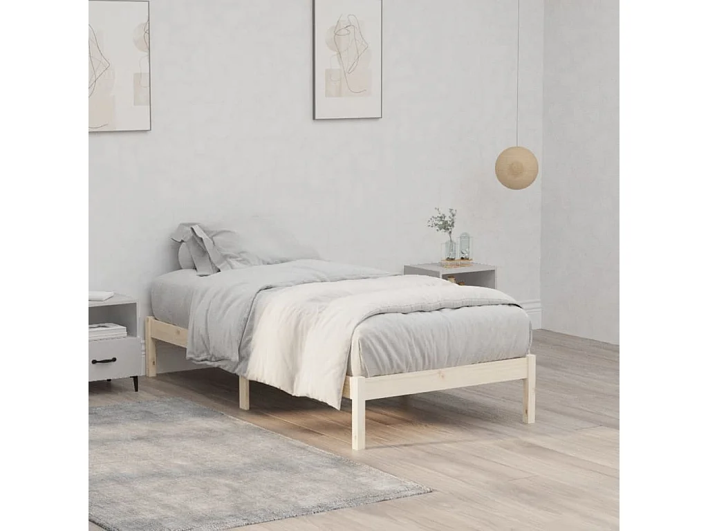 Cadre de lit sans matelas 100x190 cm bois de pin massif