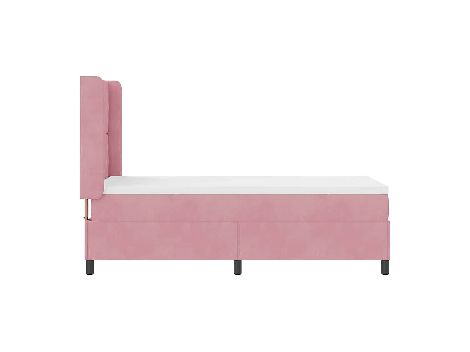 Lit à Ressorts avec Matelas LED Argyle Rose 80 x 200 cm Velours