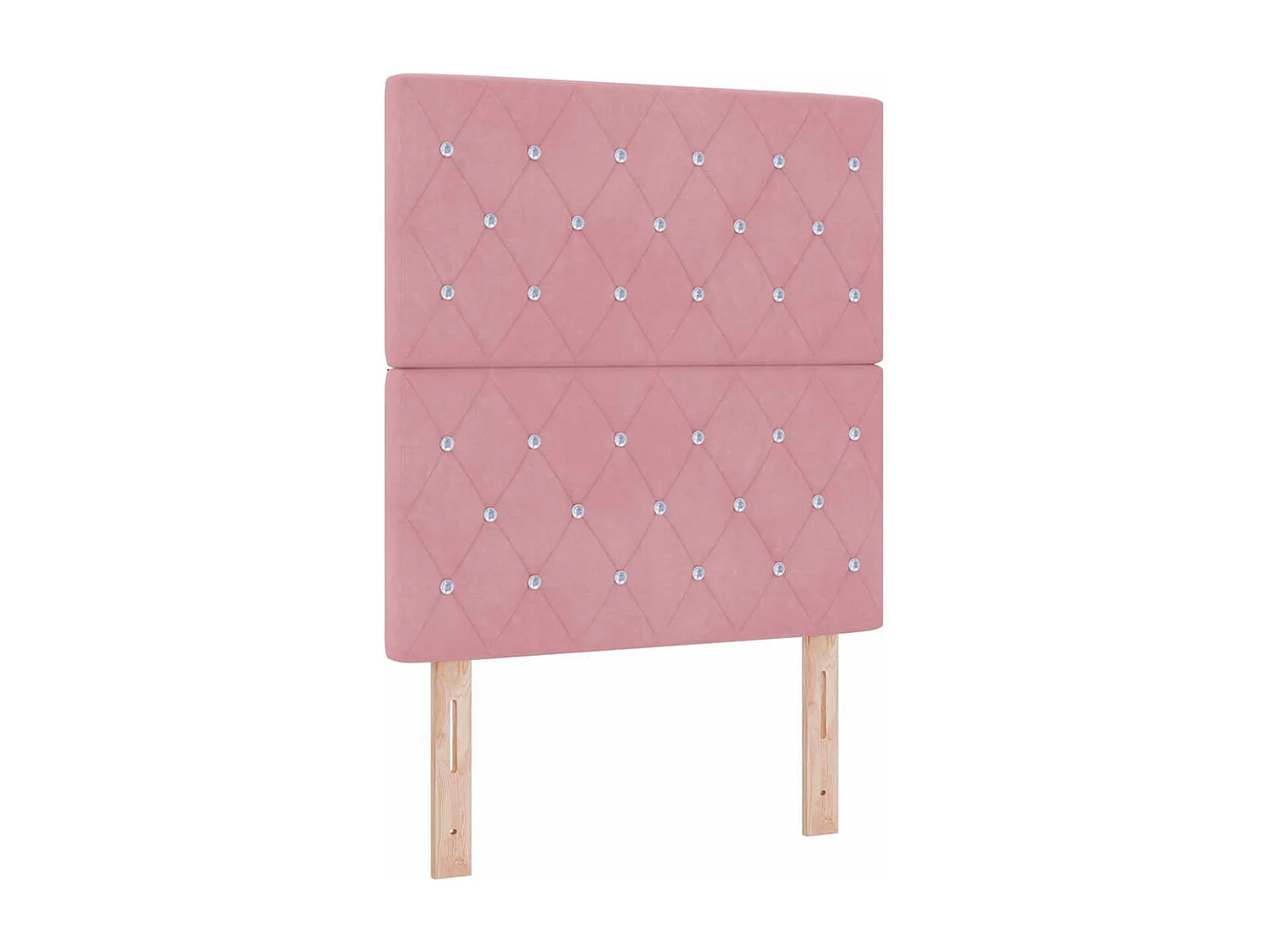 Lit à Ressorts avec Matelas LED Argyle Rose 80 x 200 cm Velours