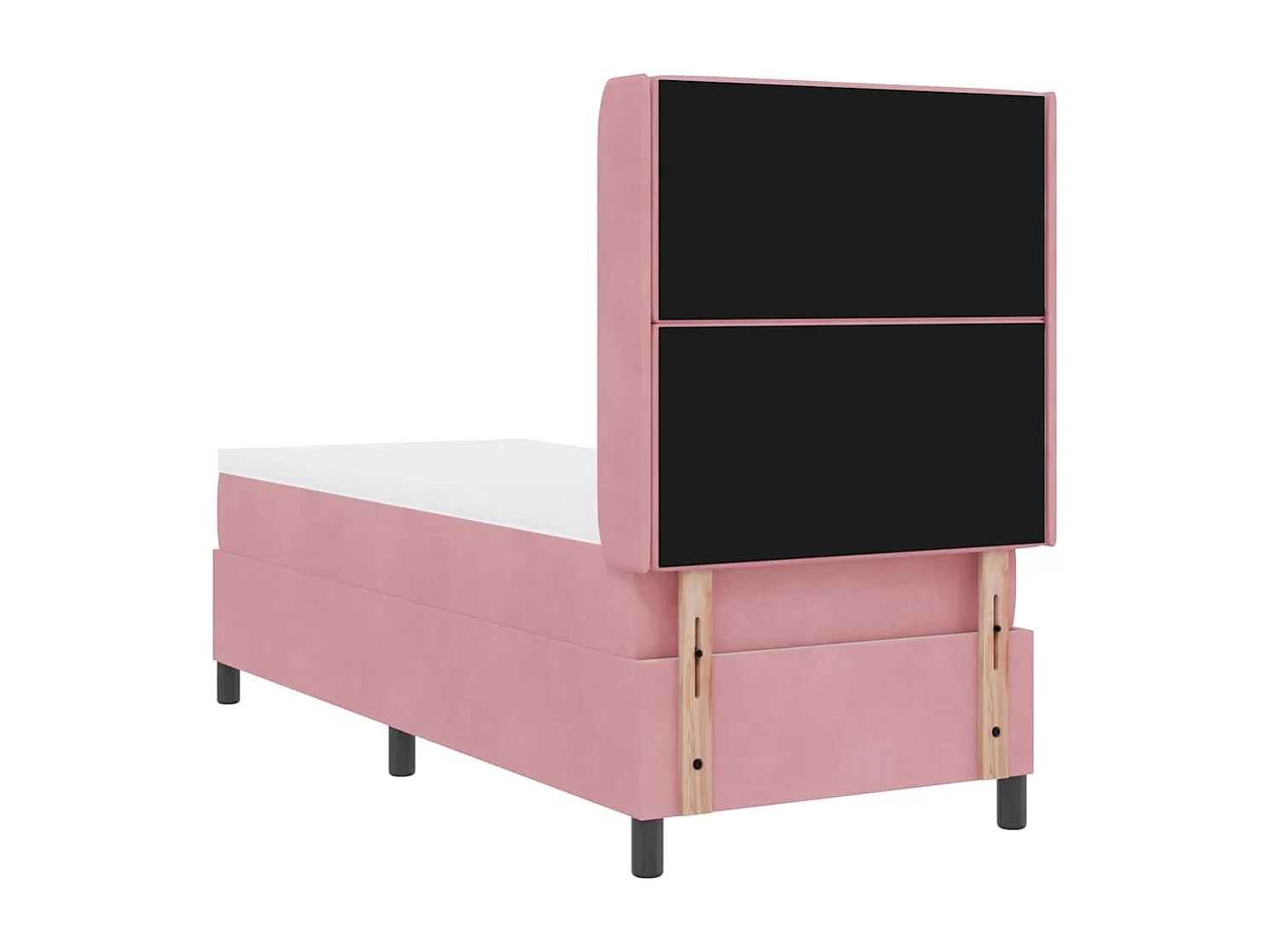 Lit à Ressorts avec Matelas LED Argyle Rose 80 x 200 cm Velours
