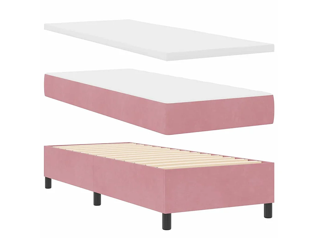Boxspringbed met matras met LED Roze 80 x 200 cm Fluweel