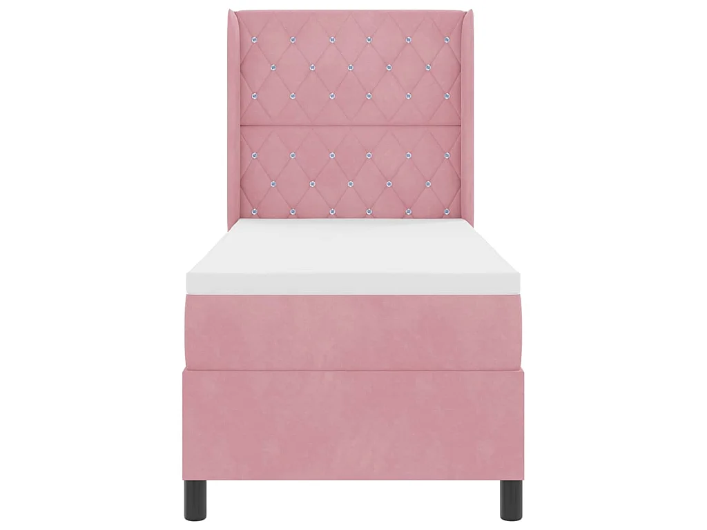 Boxspringbed met matras met LED Roze 80 x 200 cm Fluweel