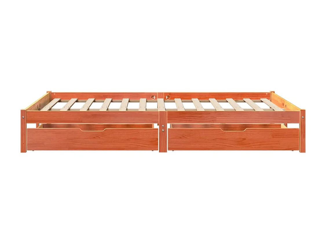 Bedframe zonder matras massief grenenhout wasbruin 140x200 cm