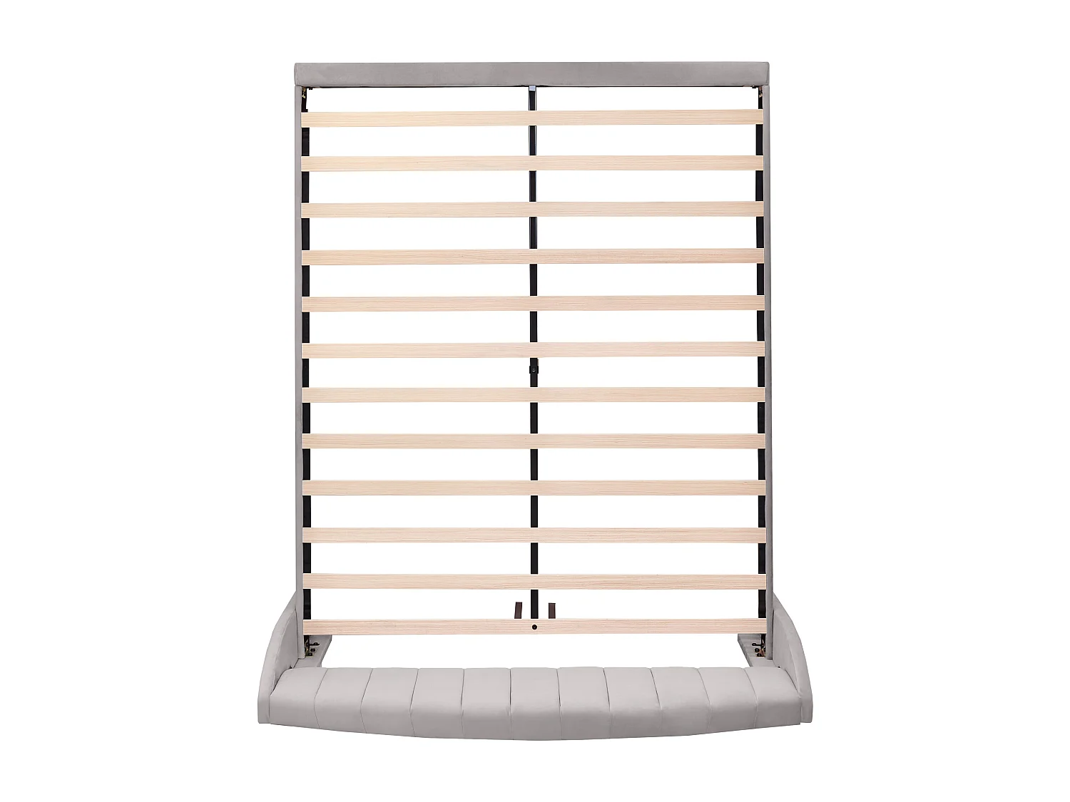 Lampadarimbourré 160x200 cm in velluto grigio con sommier al latte e tête de lit capitonnée