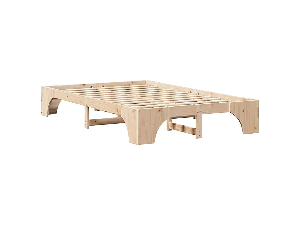 Cadre de lit Naturel 135 x 190 cm Pin massif