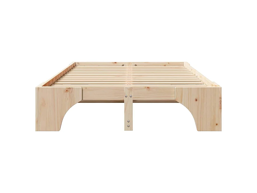Cadre de lit Naturel 135 x 190 cm Pin massif