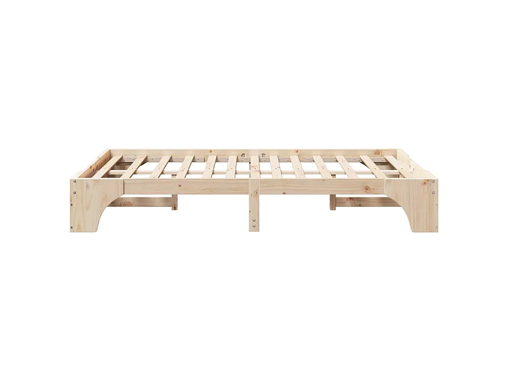 Cadre de lit Naturel 135 x 190 cm Pin massif