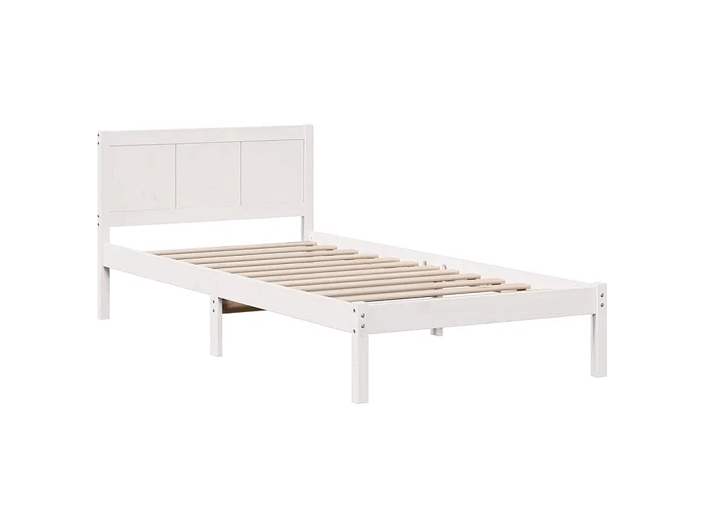 Cadre de lit Blanc 75 x 190 cm Bois de pin massif