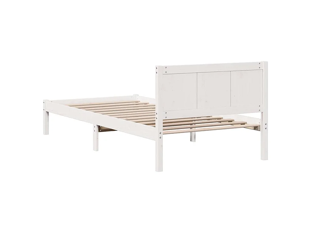 Cadre de lit Blanc 75 x 190 cm Bois de pin massif