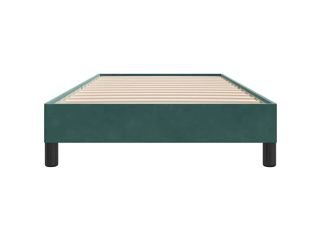 Cadre de lit sans matelas vert foncé 90x220 cm velours