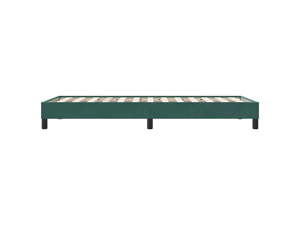 Cadre de lit sans matelas vert foncé 90x220 cm velours