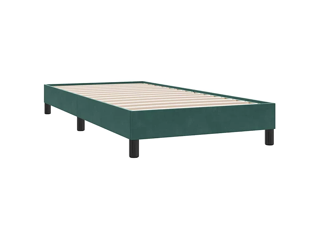 Cadre de lit sans matelas vert foncé 90x220 cm velours