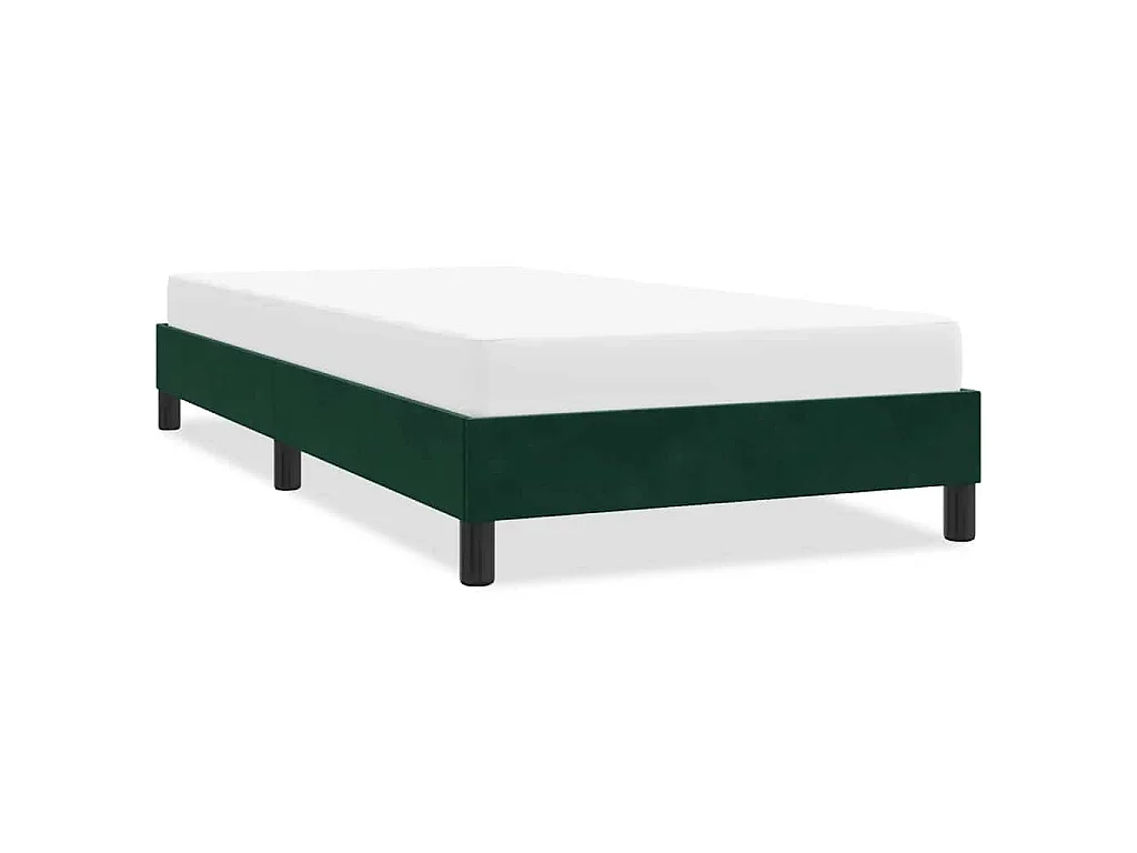 Cadre de lit sans matelas vert foncé 90x220 cm velours