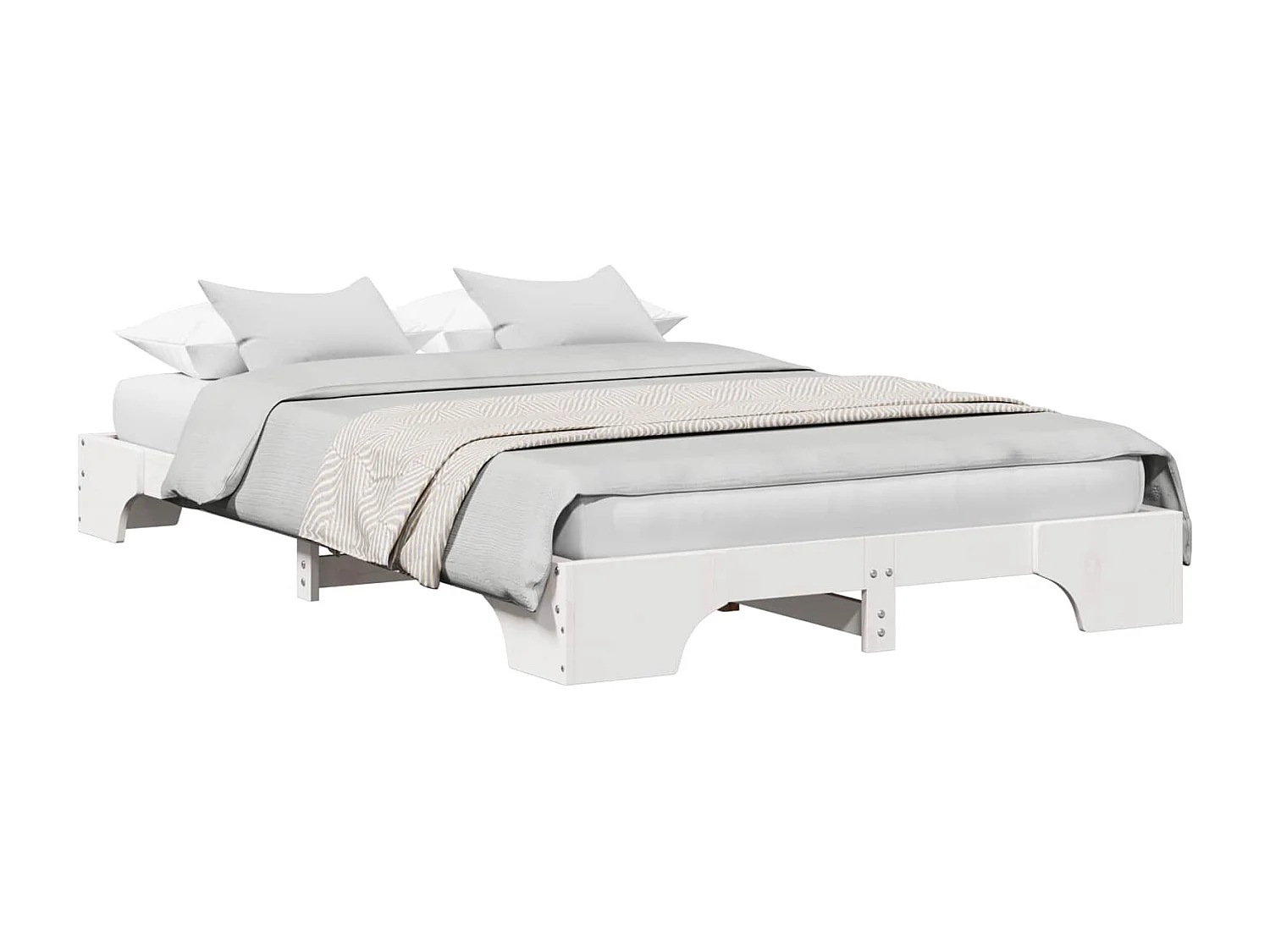 Cadre de lit Blanc 120 x 200 cm Pin massif