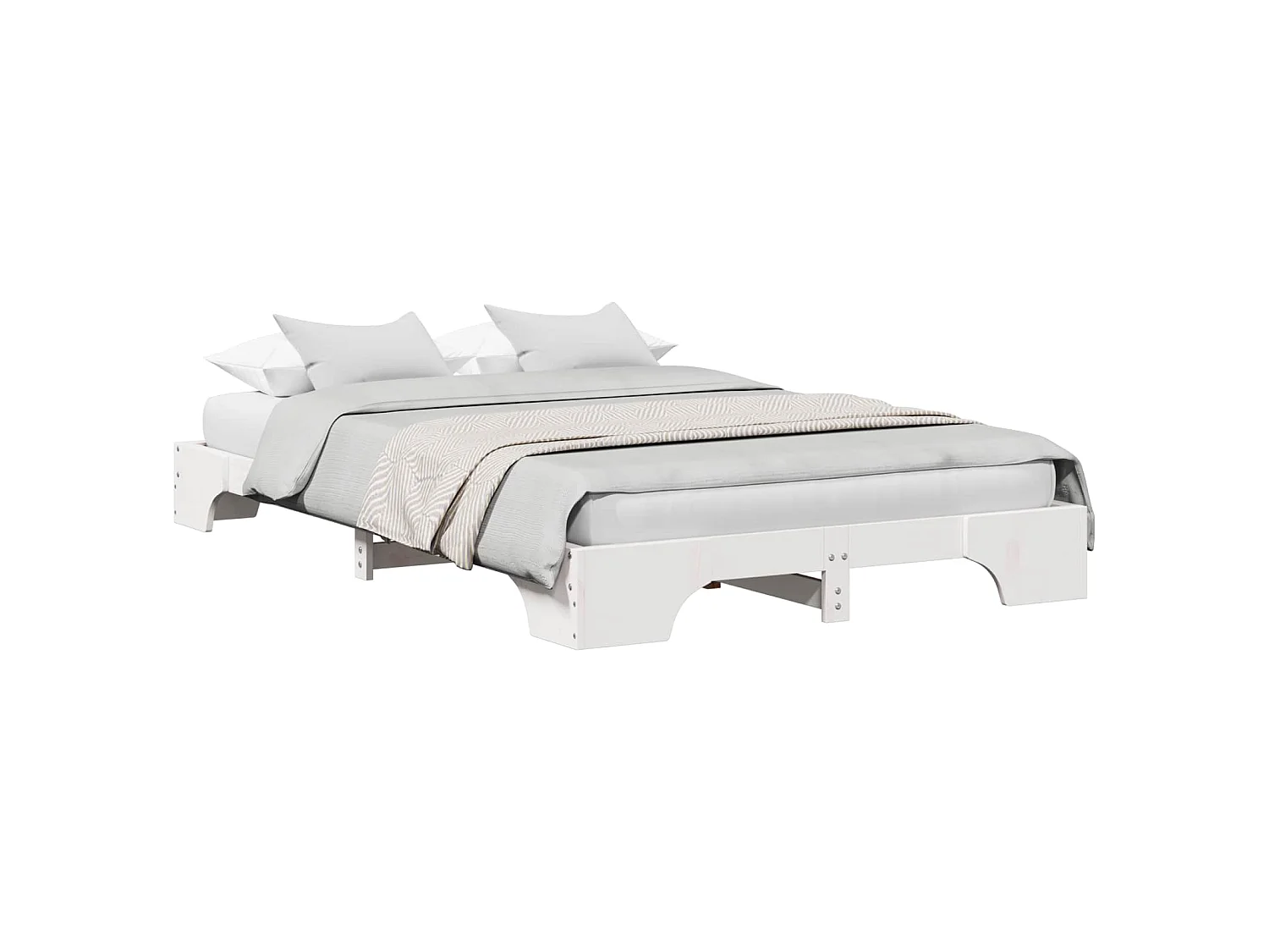Cadre de lit Blanc 120 x 200 cm Pin massif