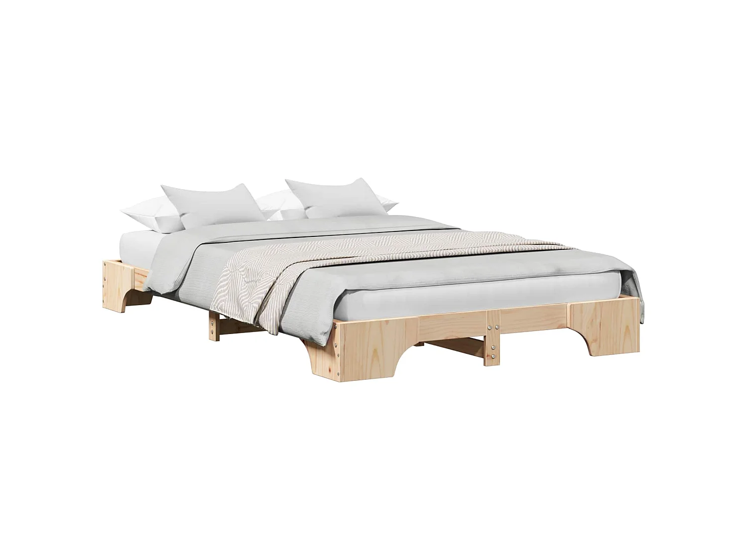 Bedframe Naturel 120 x 190 cm Massief grenenhout