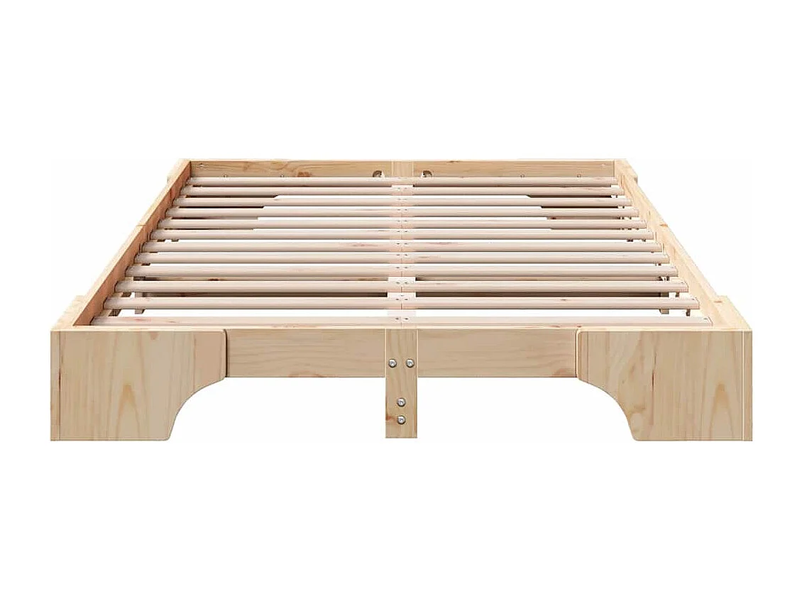 Bedframe Naturel 120 x 190 cm Massief grenenhout