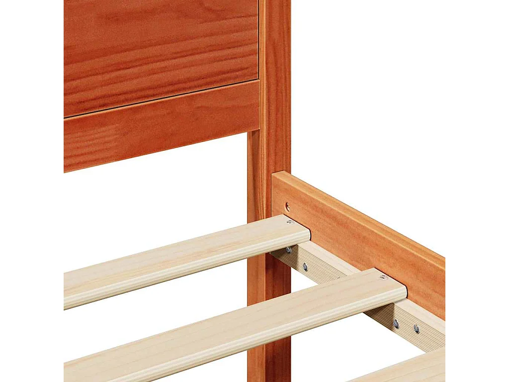 Bettrahmen Wachsbraun 140 x 190 cm Massives Kiefernholz