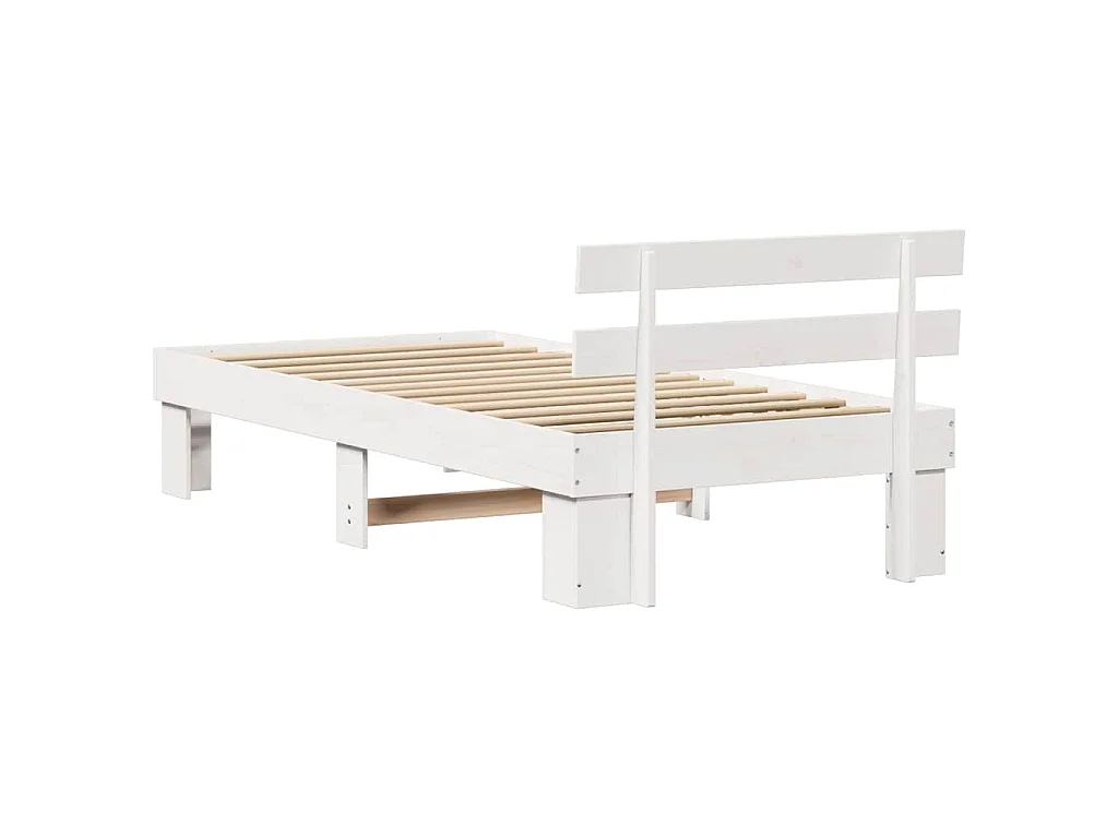 Bedframe met hoofdeinde Wit 80 x 200 cm Massief grenenhout